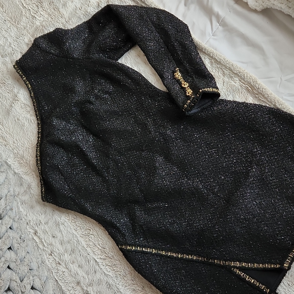 ZARA Single Sleeve Padded Shoulder Mini Dress
